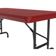 OfficeSource | Colorful Blow Mold Folding Tables | Adjustable Height Blow Mold Table - 48'' x 24''