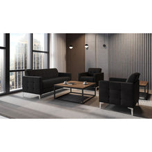 OfficeSource | Draper | Sofa with Silver Metal Legs