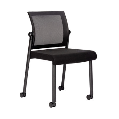 OfficeSource Oslo Mesh Back Armless Stacking Guest Chair with Black Frame