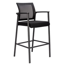 OfficeSource Oslo Mesh Back Stool with Arms and Black Frame