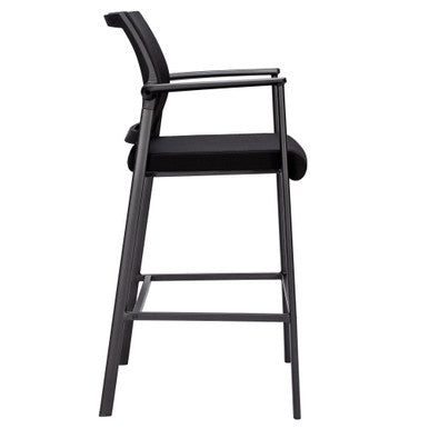 OfficeSource Oslo Mesh Back Stool with Arms and Black Frame