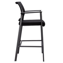 OfficeSource Oslo Mesh Back Stool with Arms and Black Frame