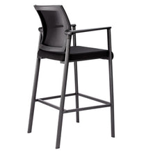 OfficeSource Oslo Mesh Back Stool with Arms and Black Frame