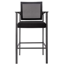 OfficeSource Oslo Mesh Back Stool with Arms and Black Frame