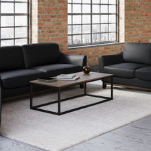 Lenox 24'' x 48'' Rectangular  Coffee Table with Black Metal Base