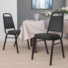 OfficeSource Reese Collection Square Back Stacker with Black Textured Metal Frame