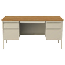 OfficeSource | Raleigh | 60''W Double Pedestal Steel Desk