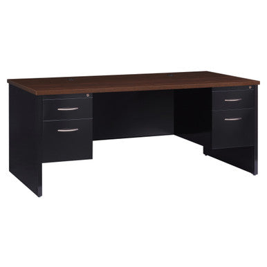 OfficeSource | Bedford | 72''W Double Pedestal Desk