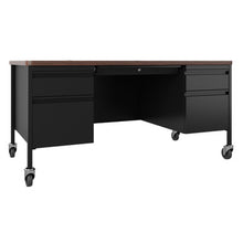 OfficeSource | Whitley | 60''W Mobile Double Pedestal Teacher's Desk