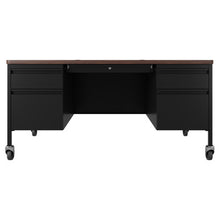 OfficeSource | Whitley | 60''W Mobile Double Pedestal Teacher's Desk