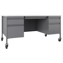 OfficeSource | Whitley | 60''W Mobile Double Pedestal Teacher's Desk