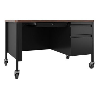 OfficeSource | Whitley | 48''W Mobile Double Pedestal Teacher's Desk