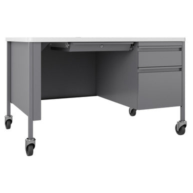OfficeSource | Whitley | 48''W Mobile Double Pedestal Teacher's Desk