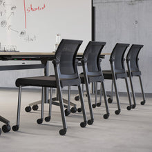 OfficeSource Oslo Mesh Back Armless Stacking Guest Chair with Black Frame