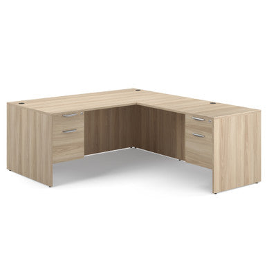 OfficeSource | OS Laminate | Double 3/4 Pedestal ''L'' Desk - 71'' x 36''