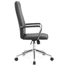OfficeSource | Ridge | Executive High Back, Ribbed Back  Task Chair w/Chrome Base