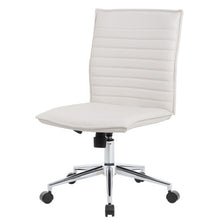 OfficeSource | Ridge | Executive Mid Back Armless, Ribbed Back Task Chair  w/Chrome Base