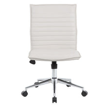 OfficeSource | Ridge | Executive Mid Back Armless, Ribbed Back Task Chair  w/Chrome Base