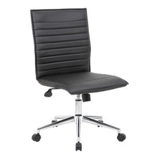 OfficeSource | Ridge | Executive Mid Back Armless, Ribbed Back Task Chair  w/Chrome Base