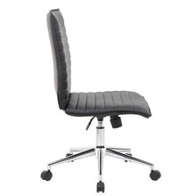 OfficeSource | Ridge | Executive Mid Back Armless, Ribbed Back Task Chair  w/Chrome Base