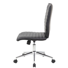 OfficeSource | Ridge | Executive Mid Back Armless, Ribbed Back Task Chair  w/Chrome Base