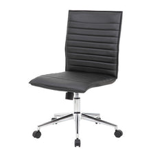 OfficeSource | Ridge | Executive Mid Back Armless, Ribbed Back Task Chair  w/Chrome Base