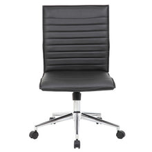 OfficeSource | Ridge | Executive Mid Back Armless, Ribbed Back Task Chair  w/Chrome Base
