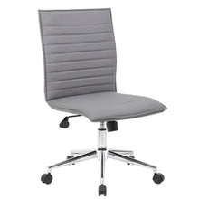 OfficeSource | Ridge | Executive Mid Back Armless, Ribbed Back Task Chair  w/Chrome Base