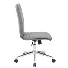 OfficeSource | Ridge | Executive Mid Back Armless, Ribbed Back Task Chair  w/Chrome Base