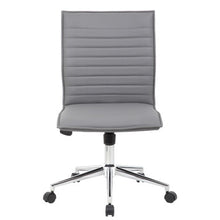 OfficeSource | Ridge | Executive Mid Back Armless, Ribbed Back Task Chair  w/Chrome Base