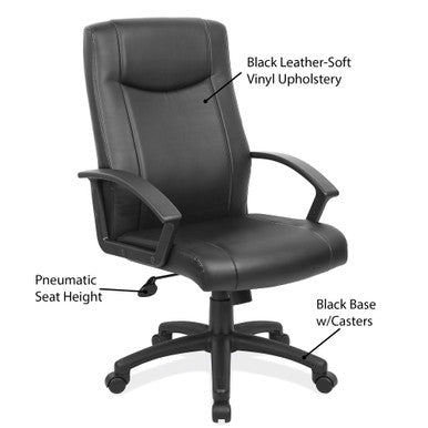 OfficeSource Advantage Collection Executive High Back with Black Frame
