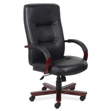 OfficeSource | Spencer | Executive High Back w/Mahogany Frame & Base