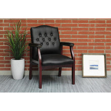 OfficeSource | Lancaster Collection | Guest Chair with Mahogany Frame - 27''D