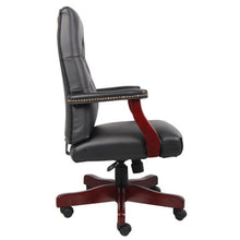 OfficeSource | Lancaster | Executive High Back  Swivel with Mahogany Frame
