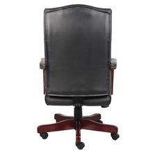 OfficeSource | Lancaster | Executive High Back  Swivel with Mahogany Frame