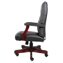 OfficeSource | Lancaster | Executive High Back  Swivel with Mahogany Frame