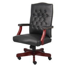 OfficeSource | Lancaster | Executive High Back  Swivel with Mahogany Frame