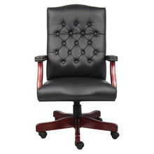 OfficeSource | Lancaster | Executive High Back  Swivel with Mahogany Frame