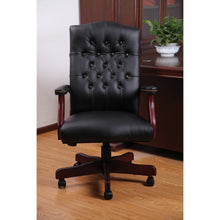 OfficeSource | Lancaster | Executive High Back  Swivel with Mahogany Frame