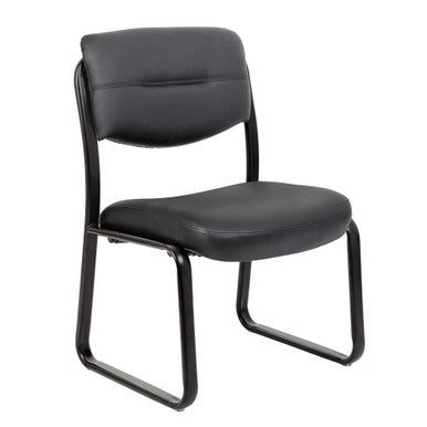 OfficeSource Merit Collection Armless Sled Base Guest Chair with Black Frame