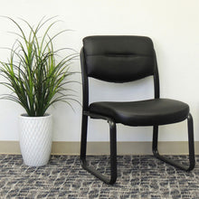 OfficeSource Merit Collection Armless Sled Base Guest Chair with Black Frame