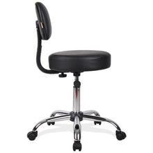 OfficeSource Medical Stools Medical Stool with Backrest and Polished Chrome Base
