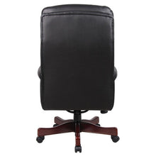 OfficeSource | Lancaster Collection | High Back Executive Swivel with Mahogany Frame