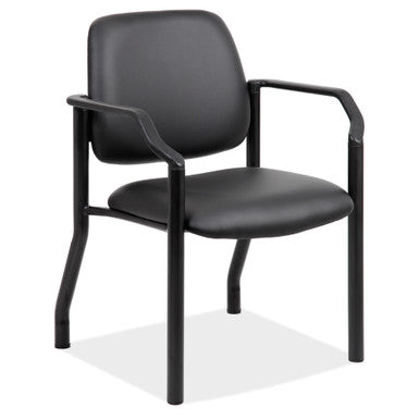 OfficeSource | Big & Tall | Guest Chair with Arms and Black Frame - 22''W