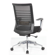 OfficeSource Interchangeable Black Mesh High Back Task Chair with Aluminum Arms and Base