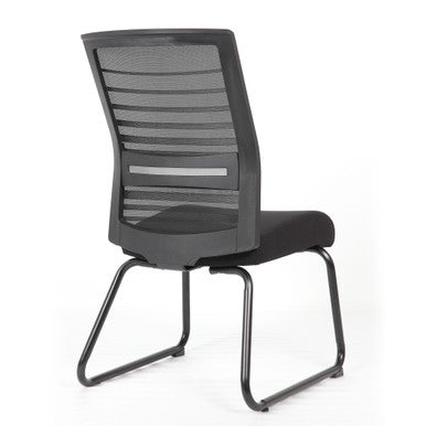 OfficeSource | Interchangeable | Black Mesh Back Guest Chair with Sled Base