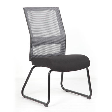 OfficeSource Interchangeable Gray Mesh Back Guest Chair with Sled Base