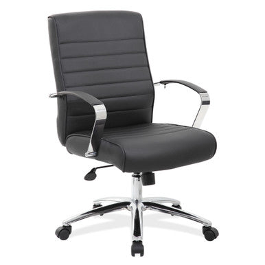 OfficeSource | Studio | Mid Back Chair with Chrome Frame