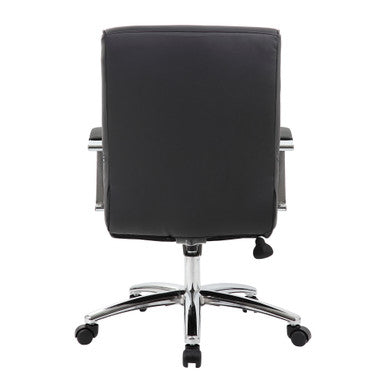 OfficeSource | Studio | Mid Back Chair with Chrome Frame