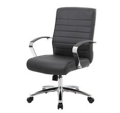 OfficeSource | Studio | Mid Back Chair with Chrome Frame